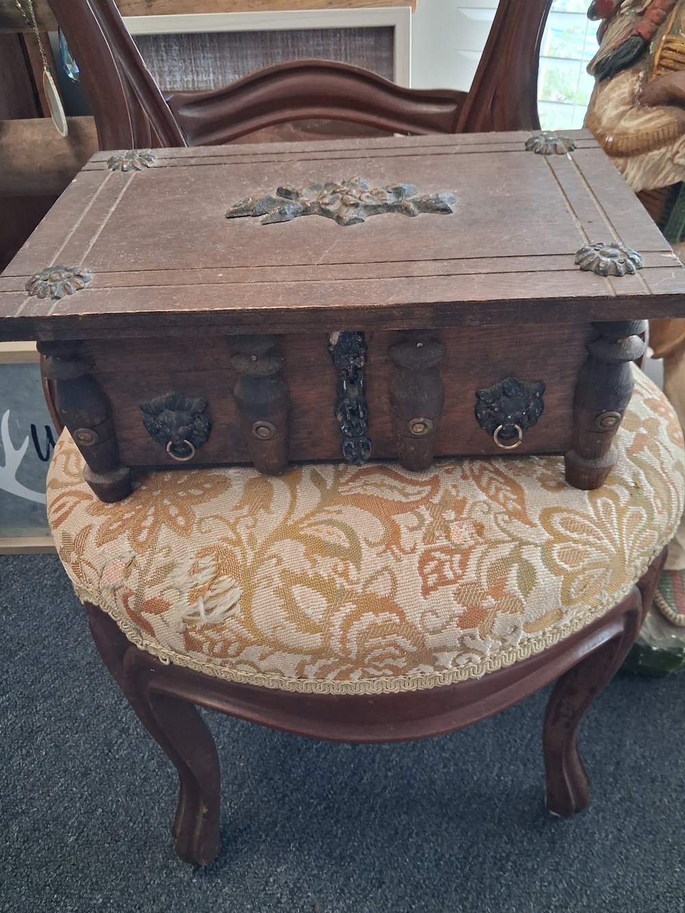 Wooden Decorative Storage Chest in Brown - Unbranded